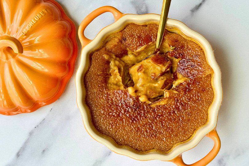 Cr&egrave;me br&ucirc;l&eacute;e &agrave; la citrouille